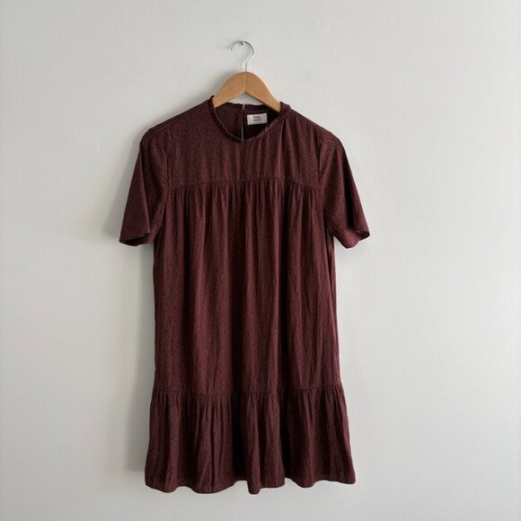 Aritzia Little Moon Campari Ruffle Dress Truffle Maroon Burgundy Size Small - Picture 6 of 10